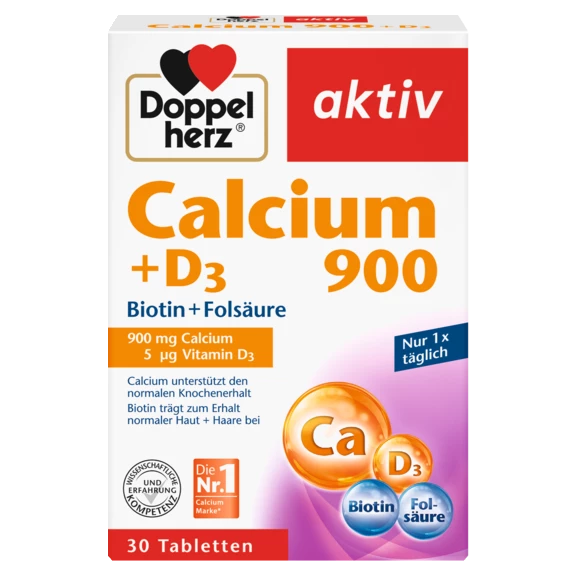 Illustration of the product packaging Doppelherz aktiv Calciu 900 + D3 front view